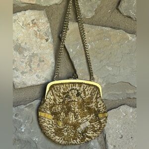 Vintage La Regale‎ Gold Beaded Mini Purse